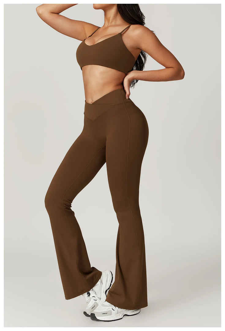 Seamless Flared Bell Bottoms Yoga Leggings High Waist
