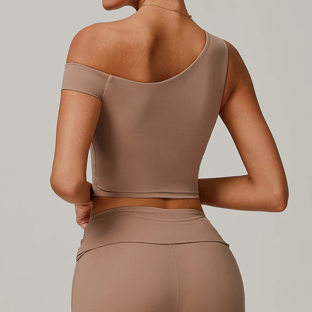 Breathable One Shoulder Sculpted Performance Contour Bra