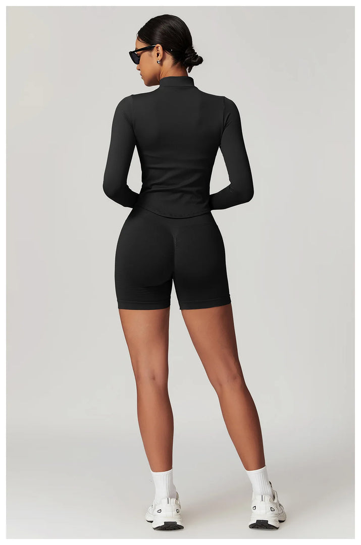 Zippered Performance Long-Sleeve Top Moisture-Wicking