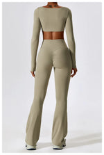 Load image into Gallery viewer, Contour Seamless Crop Yoga Performance Wear Long Sleeve
