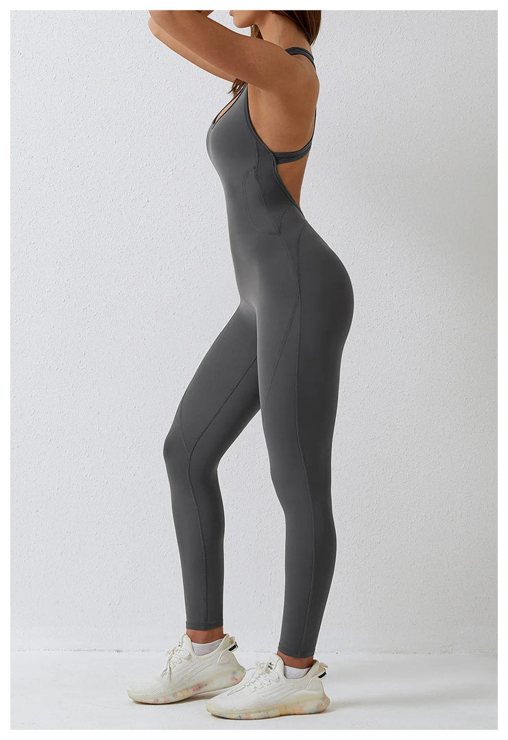 Seamless Contour Sculpt One Piece Yoga Bodysuit Set