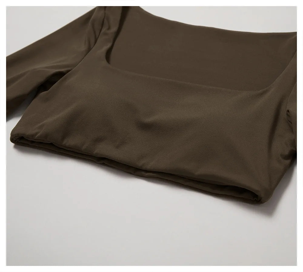 Contour Seamless Crop Yoga Performance Wear Long Sleeve