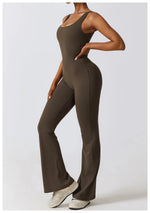 Load image into Gallery viewer, Contoured Back Zip Jumpsuit With Seamless Performance
