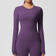 Luxurious Breathable Contoured Long Sleeve Yoga Top Nylon