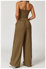 Load image into Gallery viewer, Breathable Contour Drawstring Wide Leg Athletic Pants
