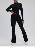 Load image into Gallery viewer, Contour Stretch Athleisure Bell Bottoms Set Nylon Spandex
