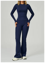 Load image into Gallery viewer, 2 Piece Contoured Breathable Yoga Ensemble Knitwear
