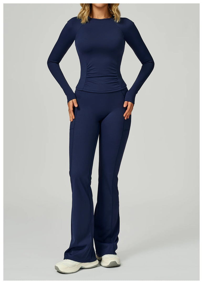 2 Piece Contoured Breathable Yoga Ensemble Knitwear