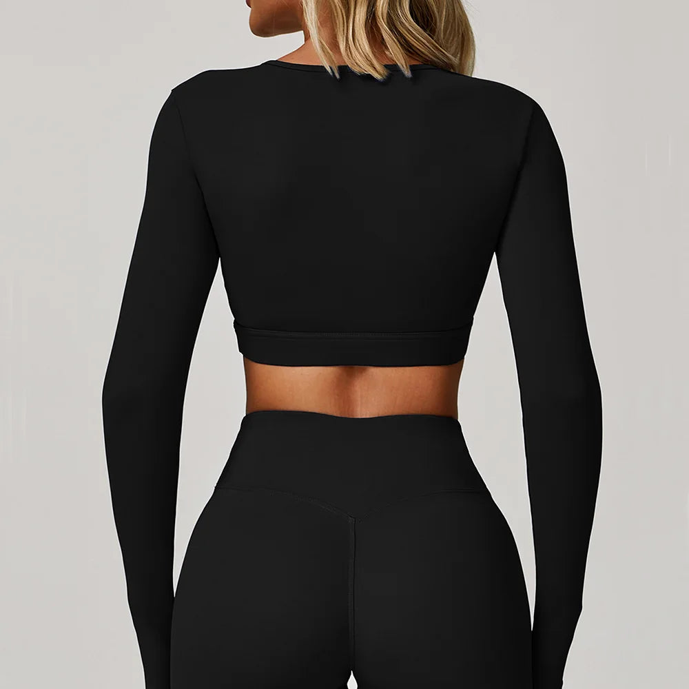 Sculpted Performance Long Sleeve Yoga Top Breathable