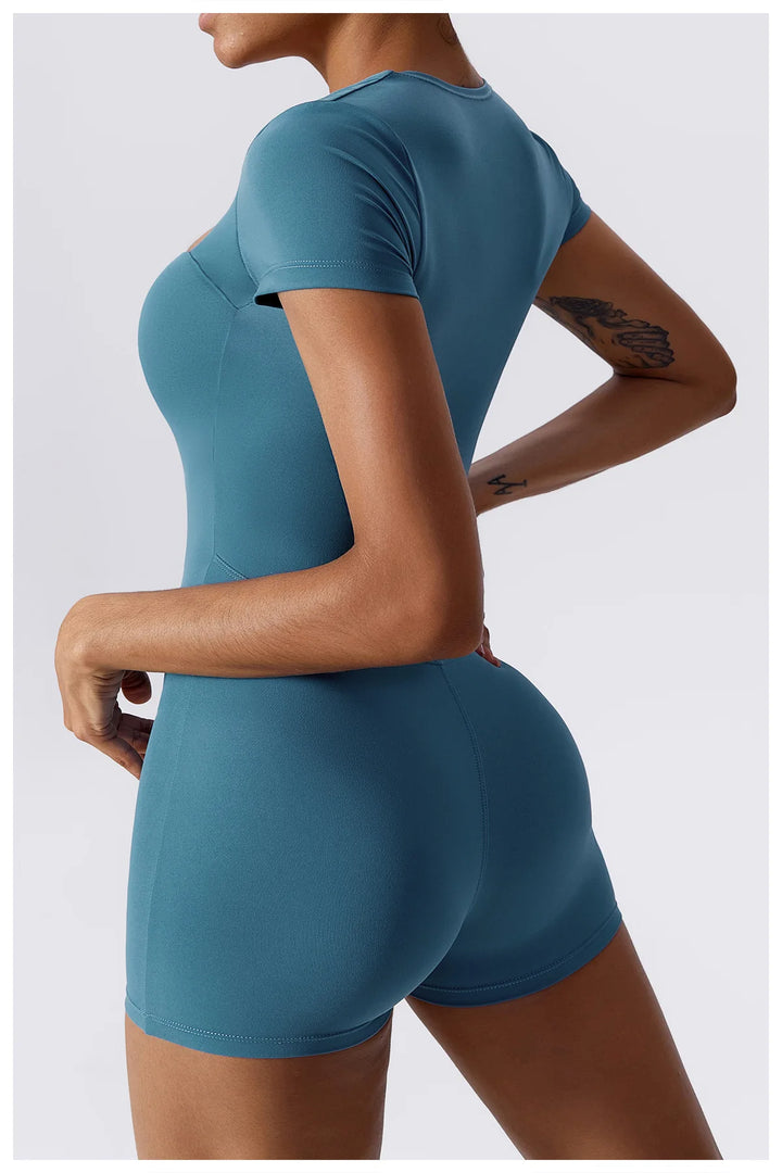 Soft Premium Contoured All In One Yoga Bodysuit Sleeves