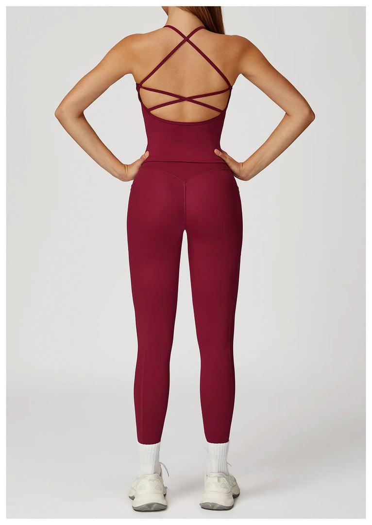 Cross Strap Light Weight Breathable Contour Sport Bra