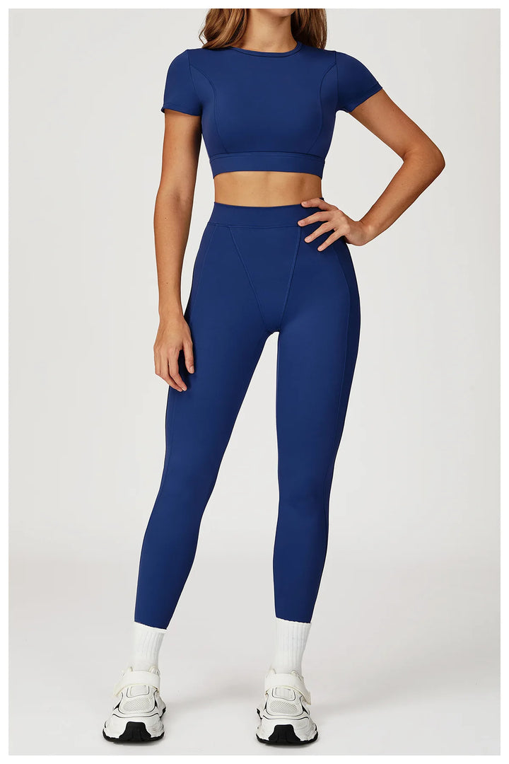 Two-Piece Contoured Breathable Yoga Set Leggings Silhouette