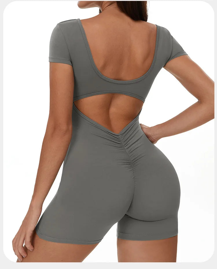 Backless Contour Jumpsuit Breathable Performance Nylon