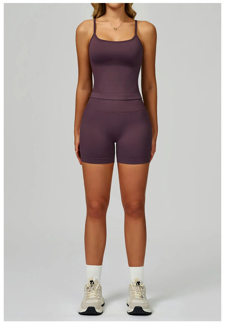 Seamless Contour 2-Piece Contemporary Yoga Set Breathable