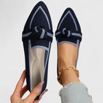 Load image into Gallery viewer, Women's Loafers Bow Detail Pointed Toe Slip On Flat Style
