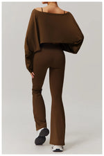 Load image into Gallery viewer, One Shoulder Bat Sleeve Yoga Hoodie Ultra Performance
