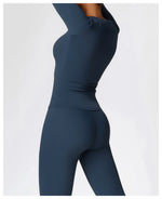 Load image into Gallery viewer, Seamless Sculpted Yoga Core Set Leggings Ribbed Contour
