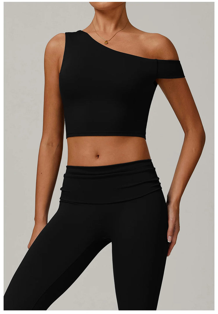 Breathable One Shoulder Sculpted Performance Contour Bra