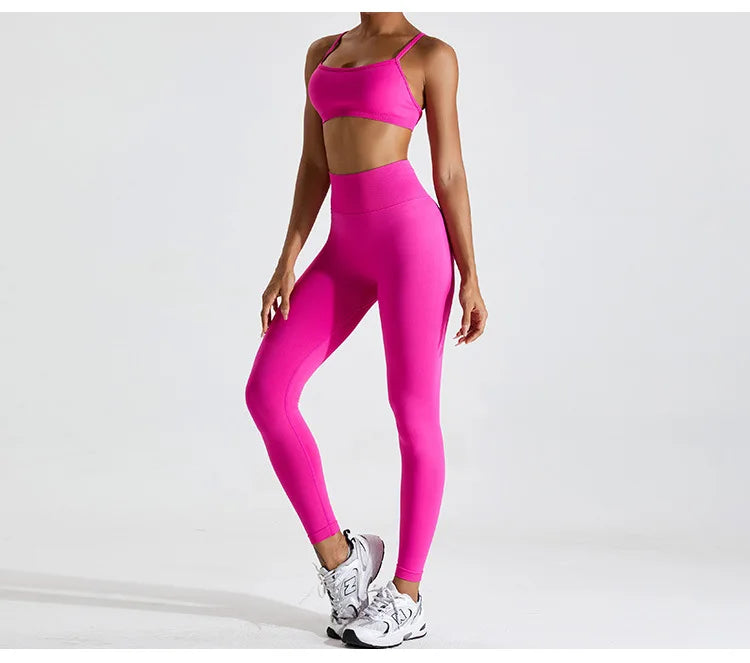 Seamless Two Piece Contour Performance Leggings Set Nylon