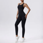Load image into Gallery viewer, Zippered Contoured One-Piece Yoga Set Performance Wear

