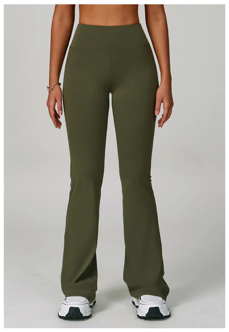 Performance High Waist Contoured Leggings With Wide Leg