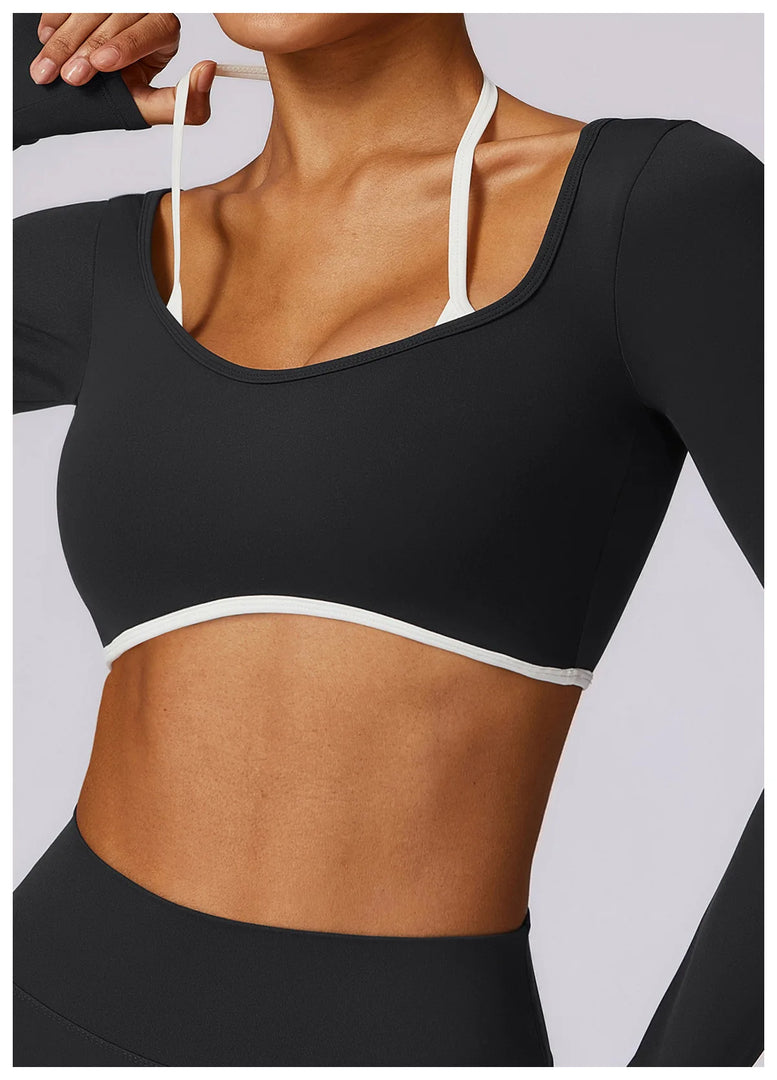 Luxurious Backless Yoga Top Breathable Contour Performance