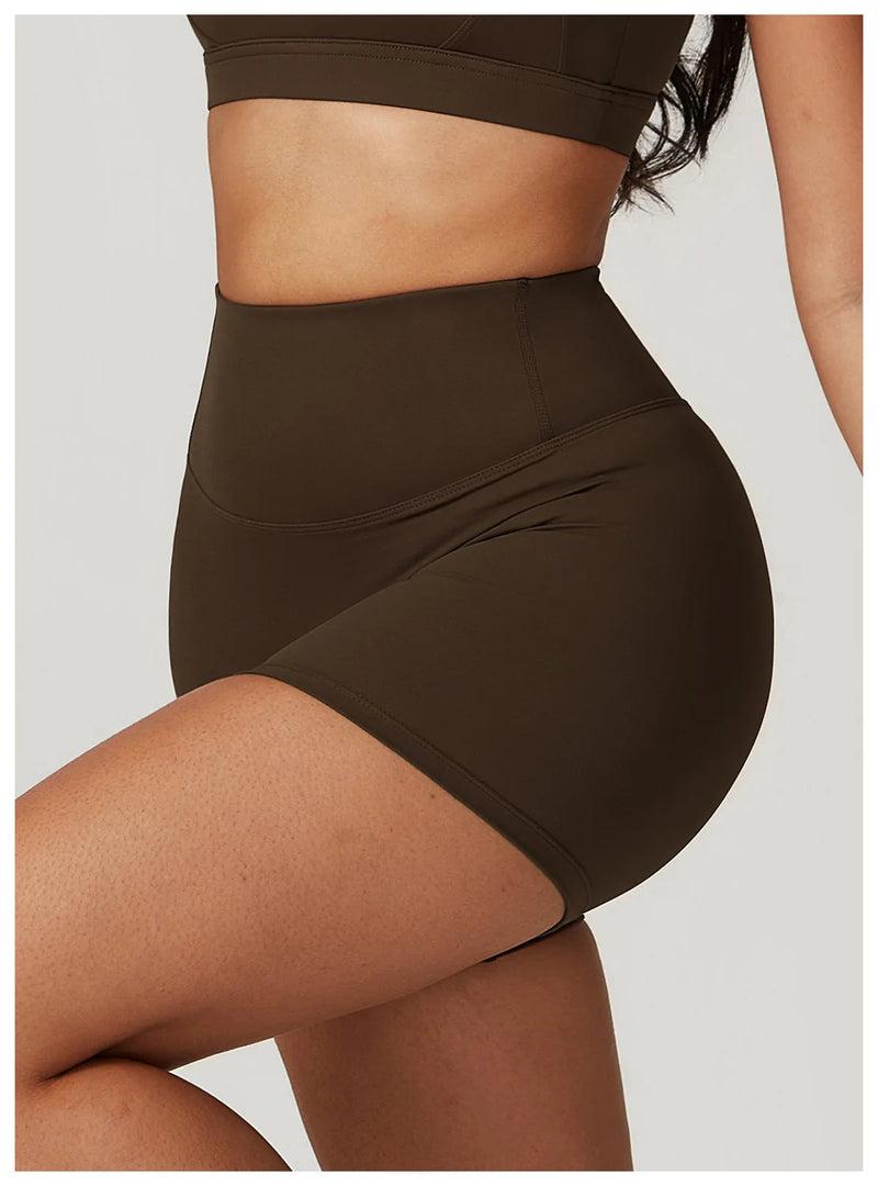 High Waist Yoga Shorts Contour Moisture Wicking Breathable