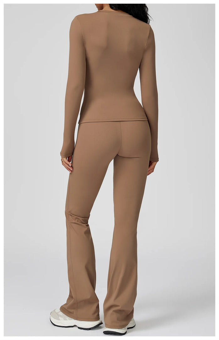 Luxurious Contour 2 Piece Yoga Athleisure Set Nylon