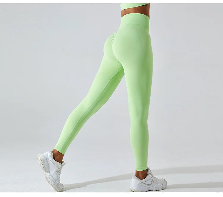 Seamless High Waist Leggings Moisture Wicking Contour