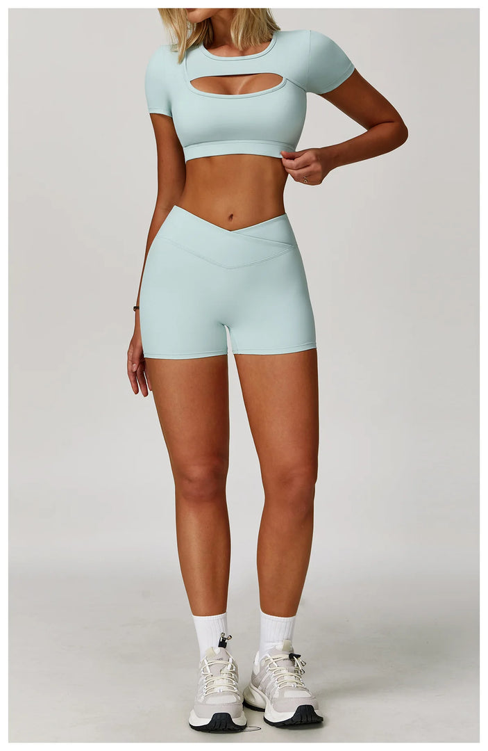 Premium Performance Knit Yoga Set With Contoured Leggings