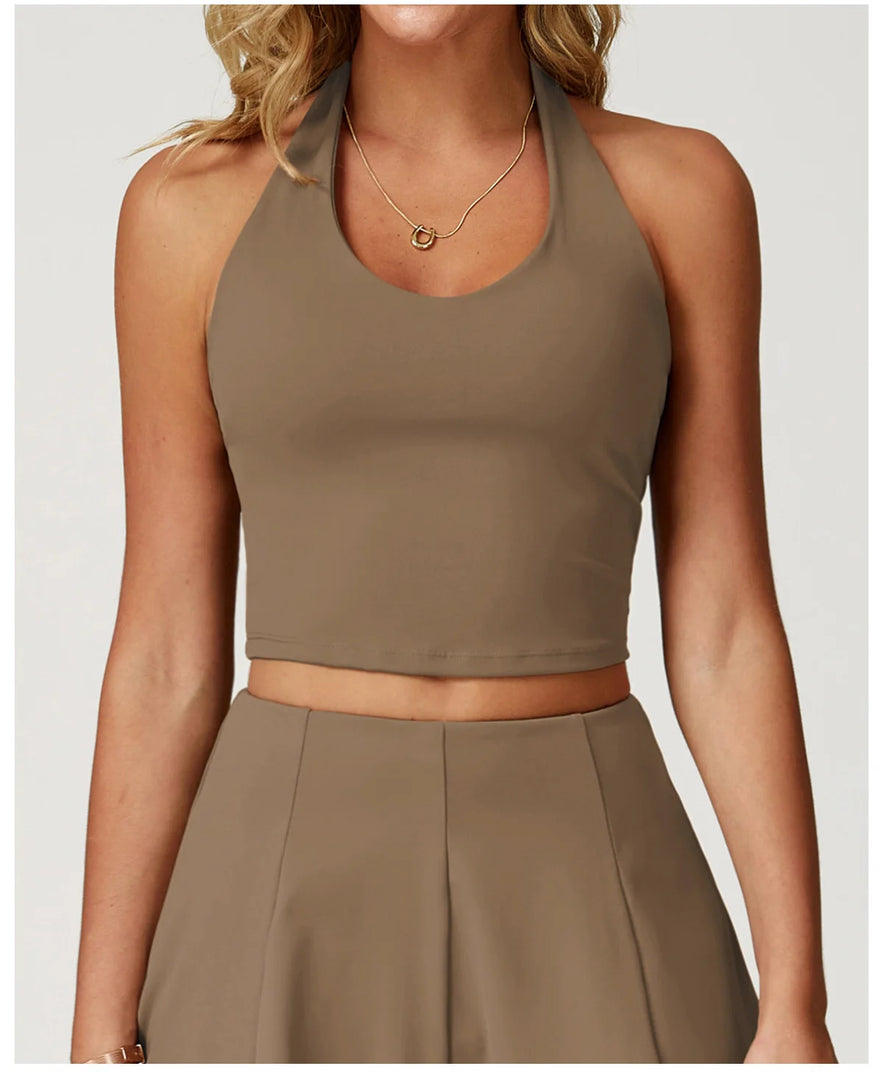 Halter Seamless Yoga Bra Vest with High Performance Fabric