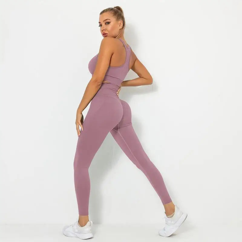 Seamless Contour Two Piece Yoga Set Performance Wear
