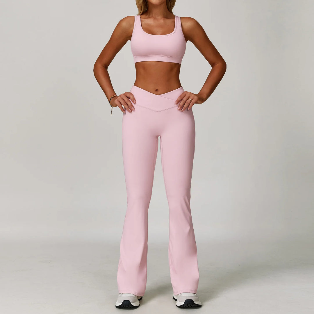 Premium Performance Knit Yoga Set With Contoured Leggings