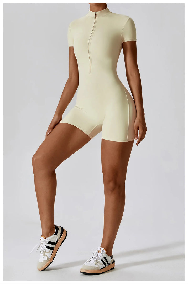 Seamless Contour Zippered Yoga Bodysuit Performance