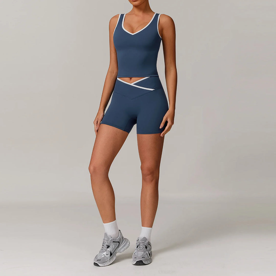 Breathable Two Piece Performance Yoga Set Contour Leggings