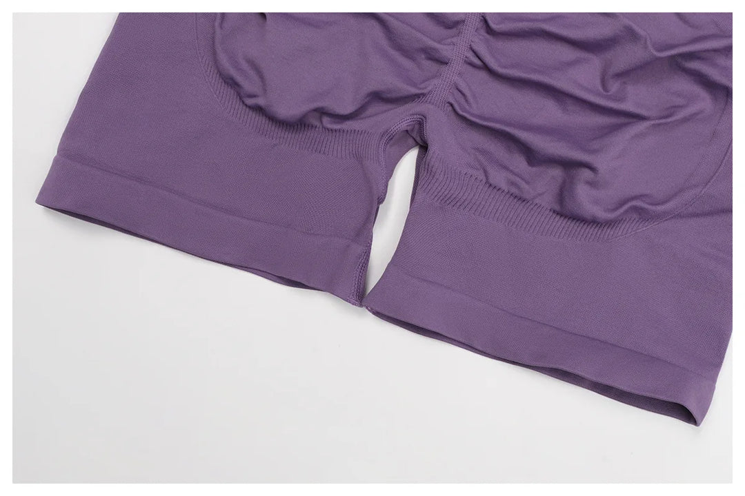 Premium Breathable High Waist Contoured Scrunch Shorts Nylon