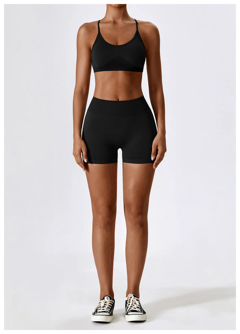 Breathable Cross Strap Contour Seamless Performance Bra