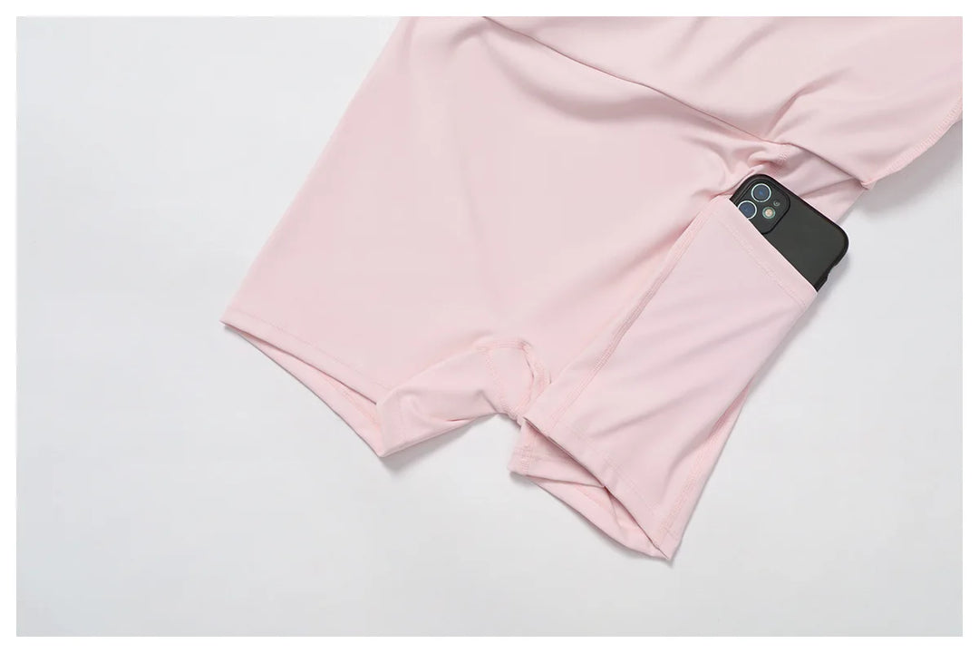 Contoured Performance Yoga Shorts Skirt Set Nylon Fabric