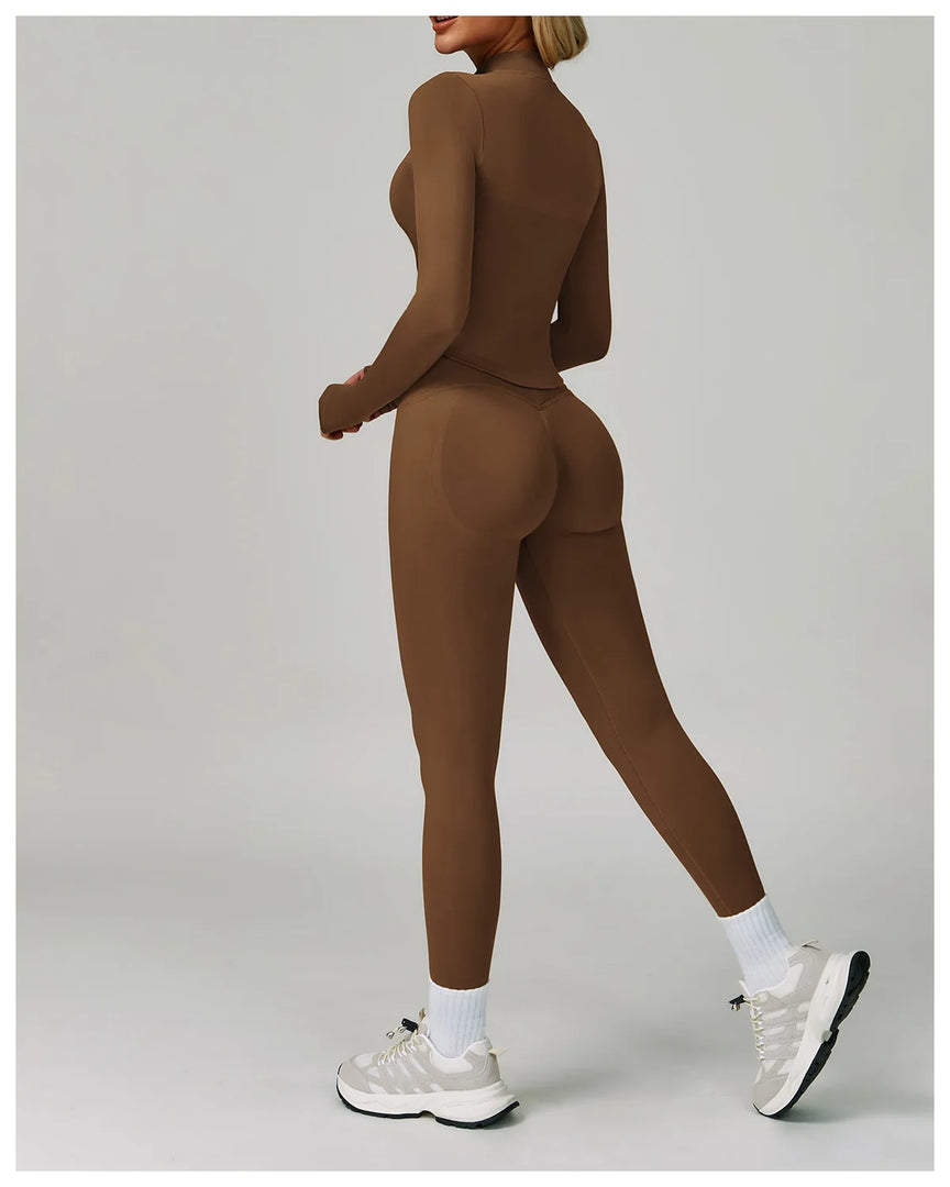 Two Piece Contour Seamless Performance Yoga Ensemble