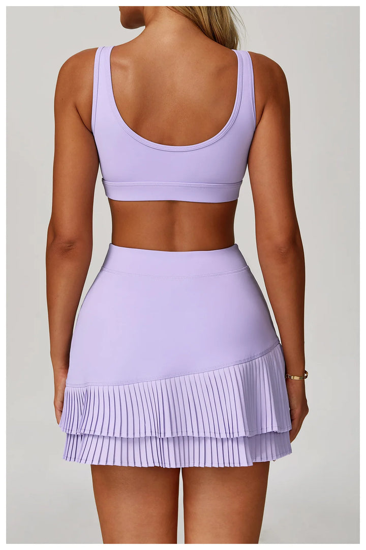 Elite Contoured Waist Pleated Tennis Skirt With Pockets