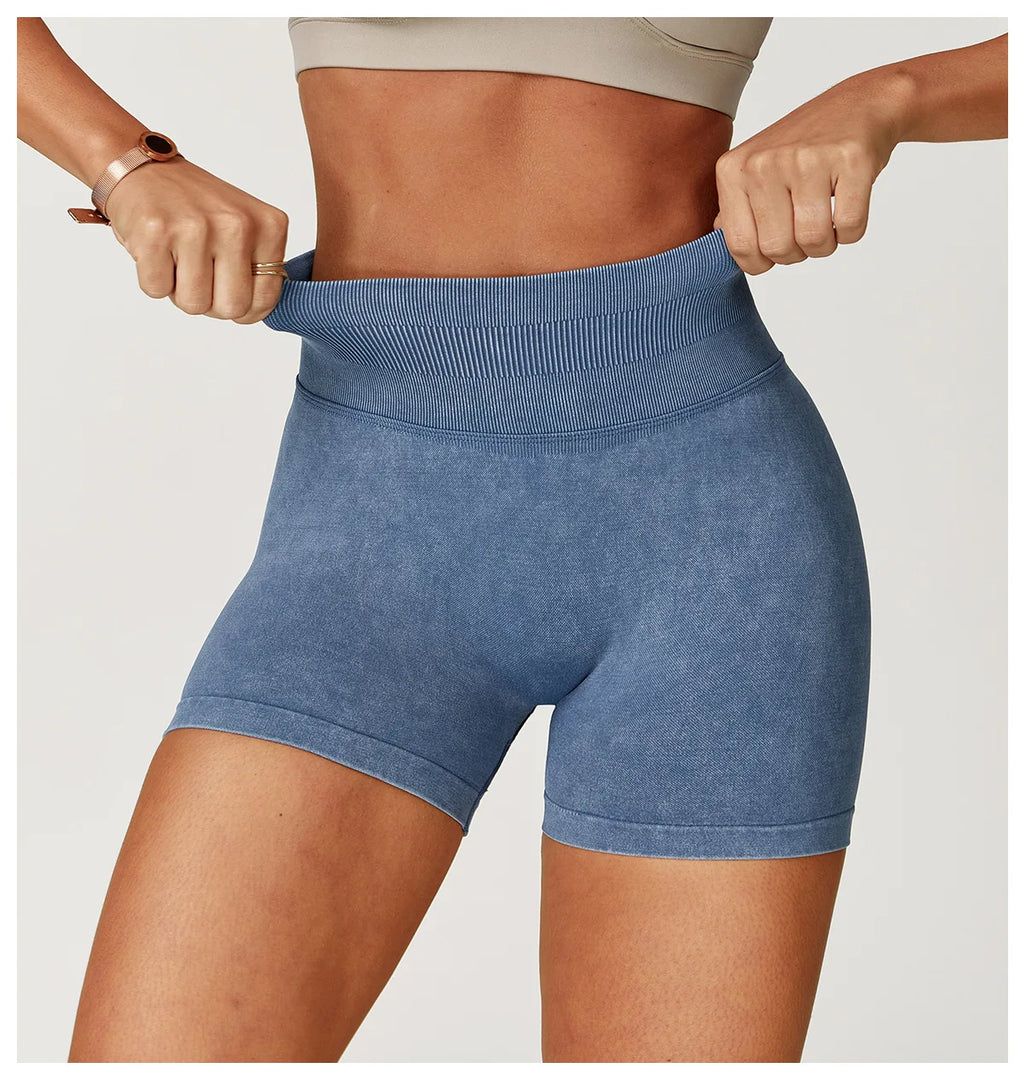 High Waist Sandwashed Performance Yoga Shorts LuxeLine