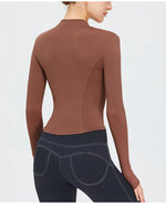 Load image into Gallery viewer, Zippered Studio Contoured Long Sleeve Sports Jacket
