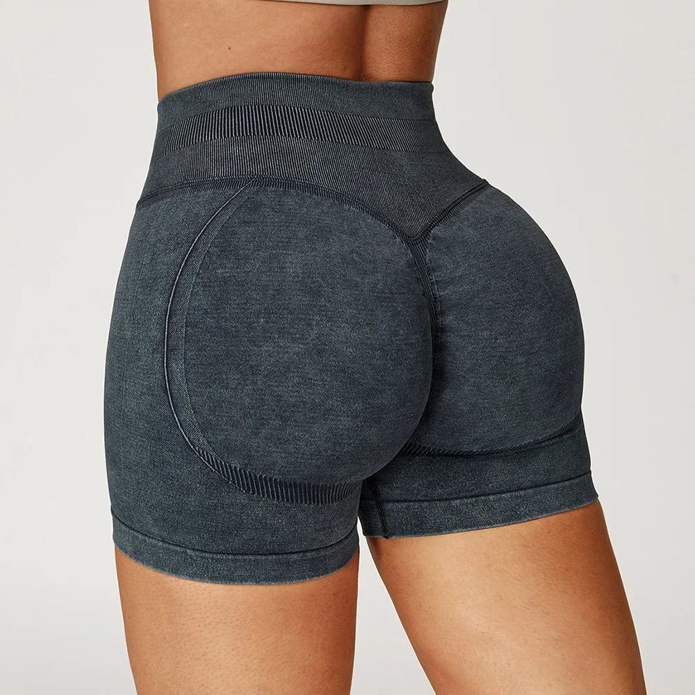 High Waist Sandwashed Performance Yoga Shorts LuxeLine