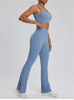 Load image into Gallery viewer, Contour Stretch Athleisure Bell Bottoms Set Nylon Spandex
