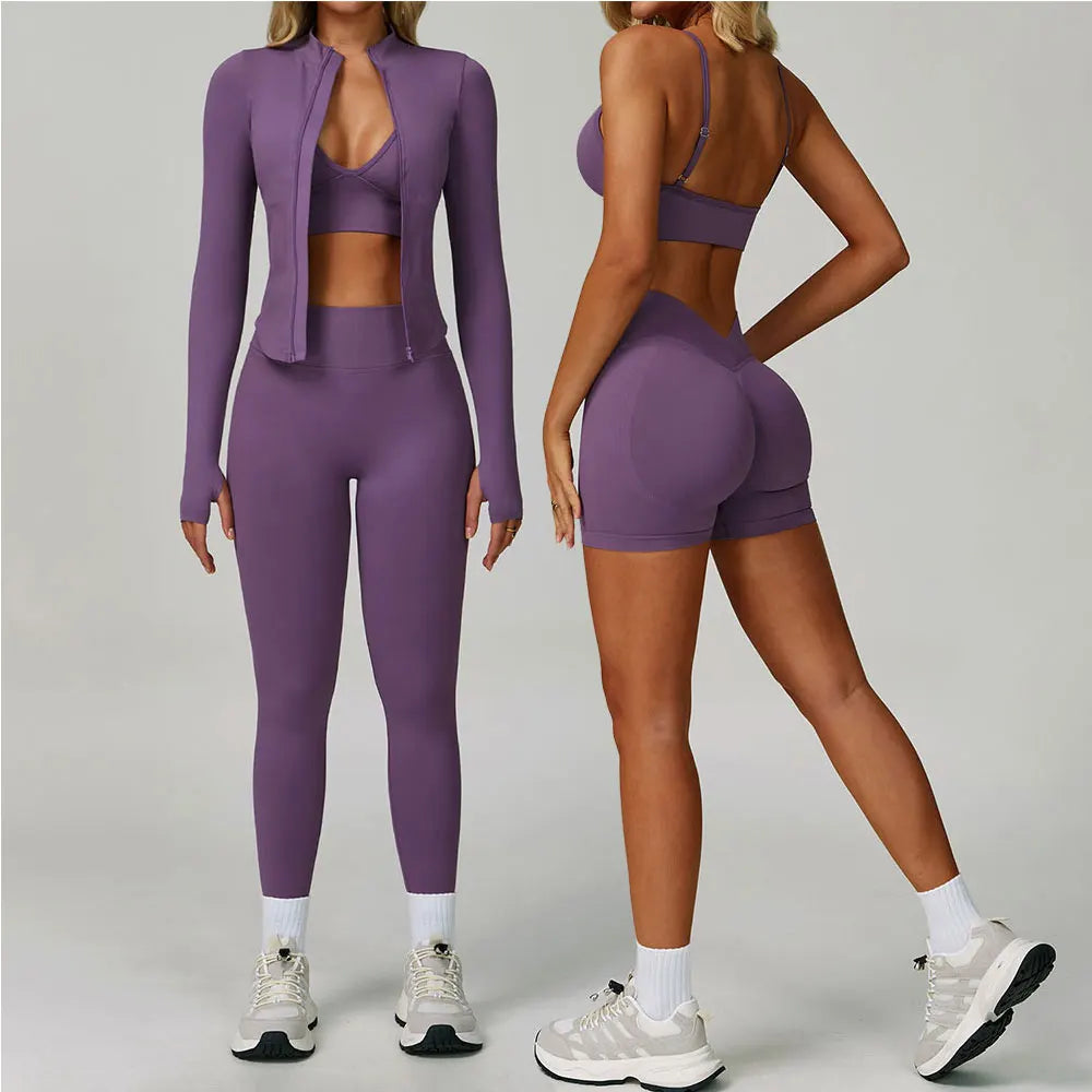 Two Piece Contour Seamless Performance Yoga Ensemble