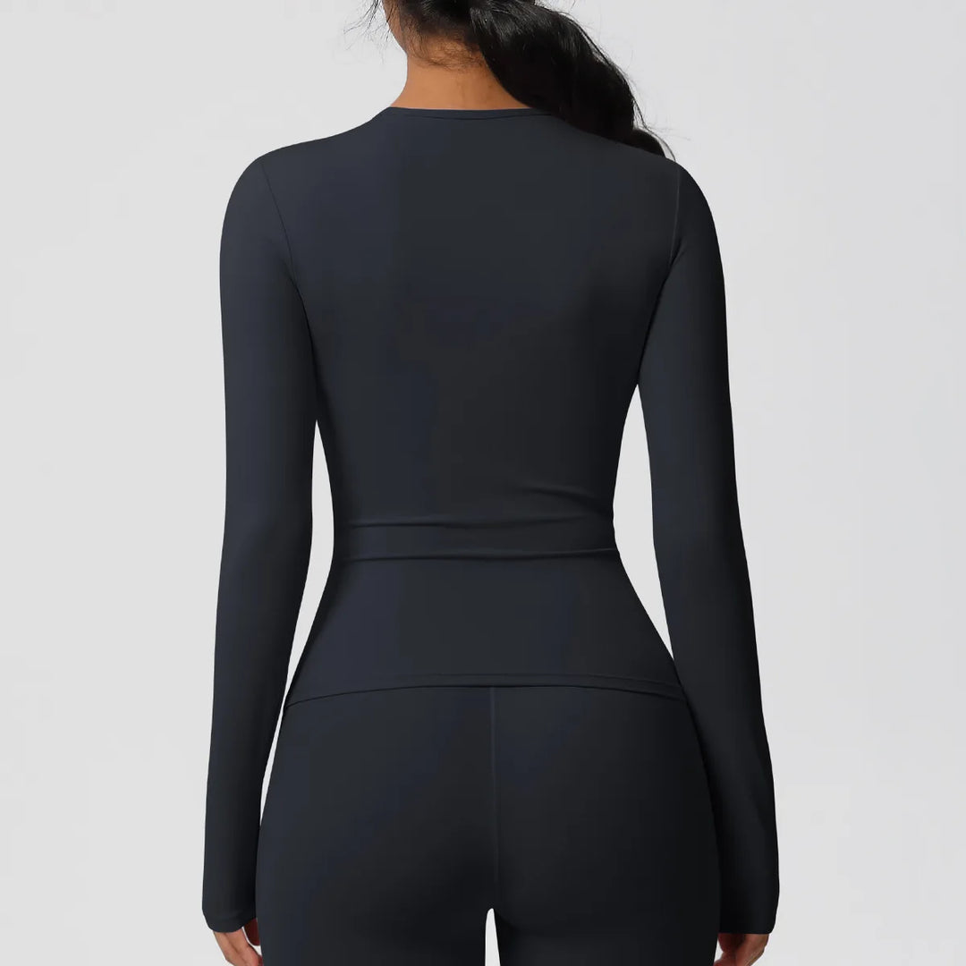 Luxurious Breathable Contoured Long Sleeve Yoga Top Nylon