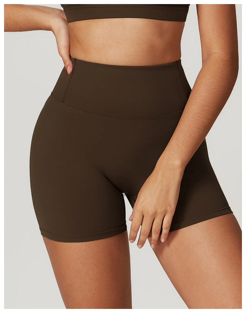 High Waist Yoga Shorts Contour Moisture Wicking Breathable