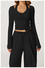 Load image into Gallery viewer, Premium Extended Sleeve Contour Yoga Top Performance
