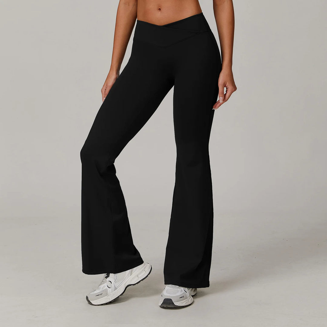 Contoured High Waist Seamless Bell Bottom Leggings