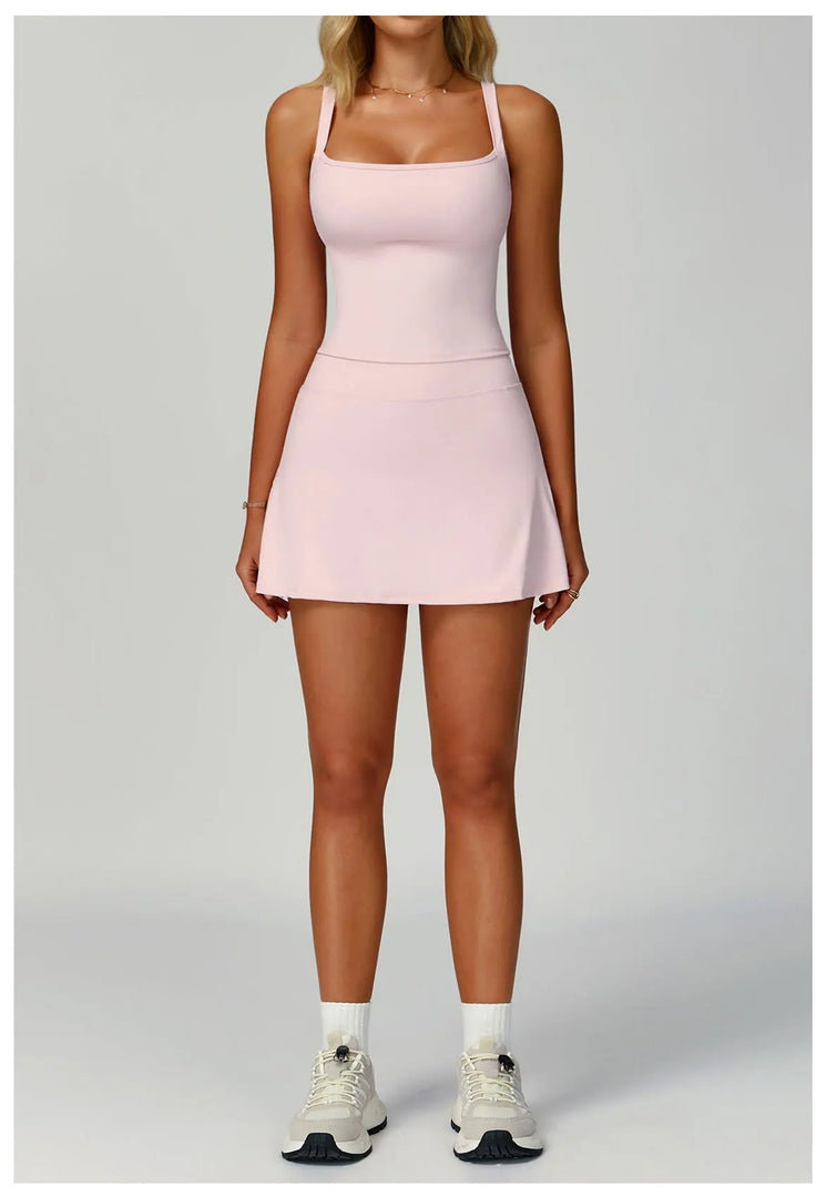 Luxe Contour 2 Piece Yoga Wear Ensemble Nylon Knit Fabric